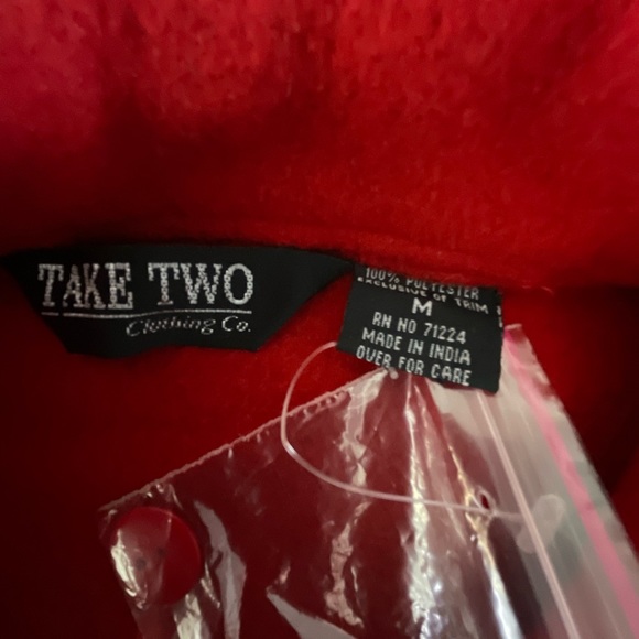 Take Two fleece embroidered shacket birds birdhouses Size Medium (D1) NWOT - Picture 7 of 7